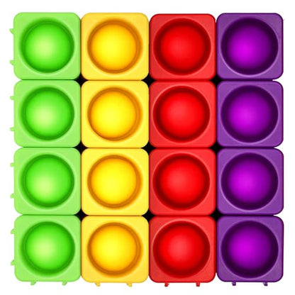 Giant Silicone Pop Fidget Blocks (16 Count)