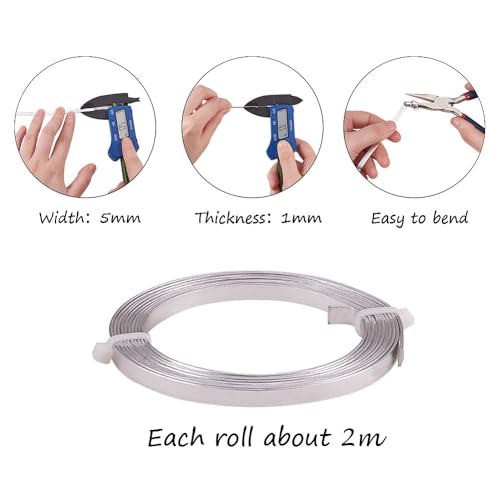 5mm Christmas Bendable Wire 32.8 ft Aluminum Flat Craft Wire (32.8 Foot)