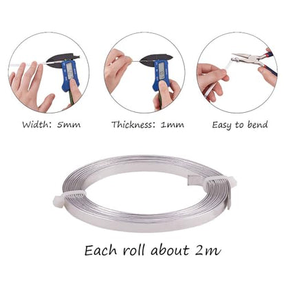5mm Christmas Bendable Wire 32.8 ft Aluminum Flat Craft Wire (32.8 Foot)