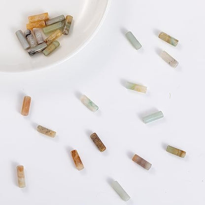Natural Amazonite Cylinder Tube Beads 4x13mm 38cm (28 Count)