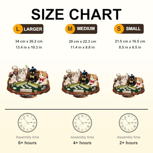 Cats Mahjong Puzzles Adults Gifts Wooden 145 Pieces (145 Count)