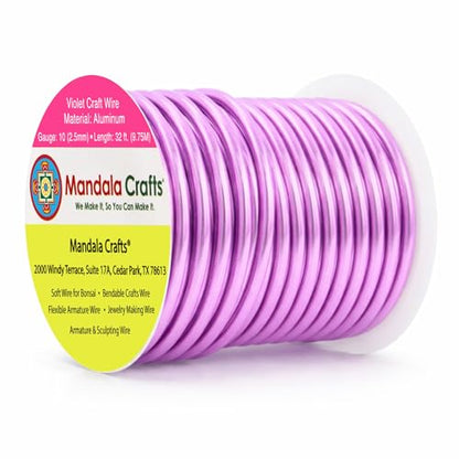 10 Gauge Violet Anodized Aluminum Craft Wire
