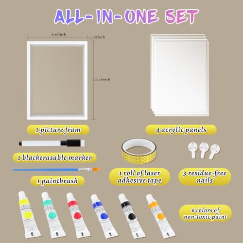 Vertical White Family Handprint Kit 3D Frame Compact Apartment Gift