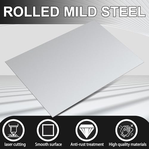 4 Pcs Mild Steel Sheet Cold Rolled 18 Gauge Metal Plate Weldable Metal Sheets for Professional Industrial DIY Use