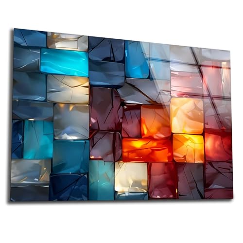 Magical Light Play and Stunning Colors Printed Tempered Glass Wall Art Painting for Living Room