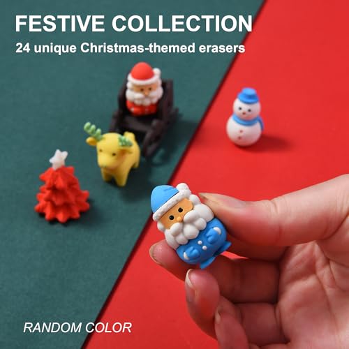 24Pcs Christmas Erasers for Kids Bulk (24 Count)