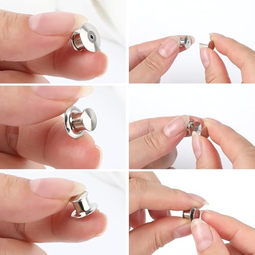 75 Pieces Metal Pin Backs Locking Pin Keepers Locking Clasp