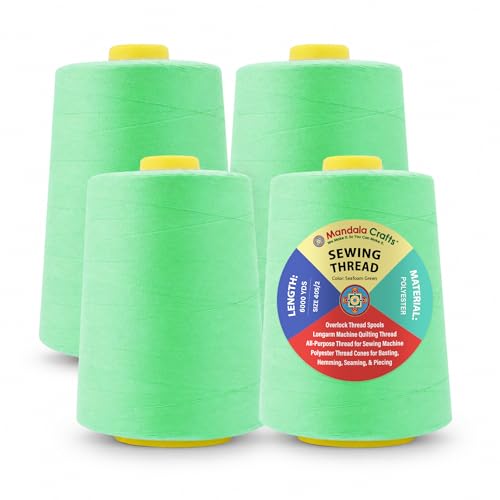 40S 2 Seafoam Green Polyester 4 Pack of Serger Threads Cones