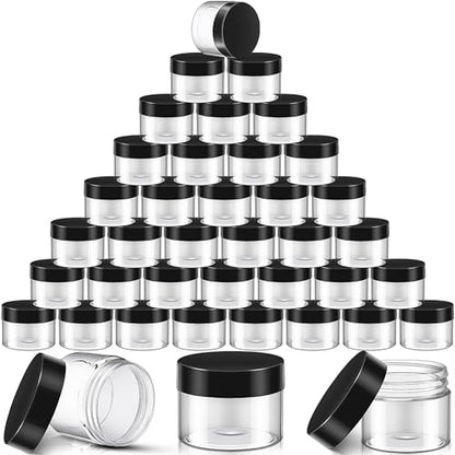 36 Pieces 4 oz Plastic Jars with Lids Wide Mouth Airtight Reusable Container Acrylic Cosmetic Small Jars for Lotions Ointments Travel Toiletries Creams Make up Storage