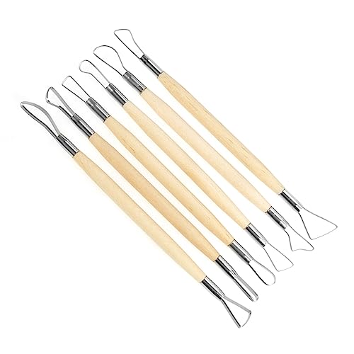 6Pcs Pottery Clay Sculpting Tools Set with Double Ended Loops