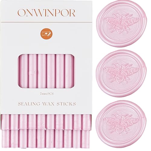 20pcs Pearl Pink Wax Seal Sticks for 0.28'' Glue Gun (20 Count)