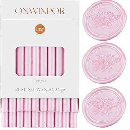 20pcs Pearl Pink Wax Seal Sticks for 0.28'' Glue Gun (20 Count)