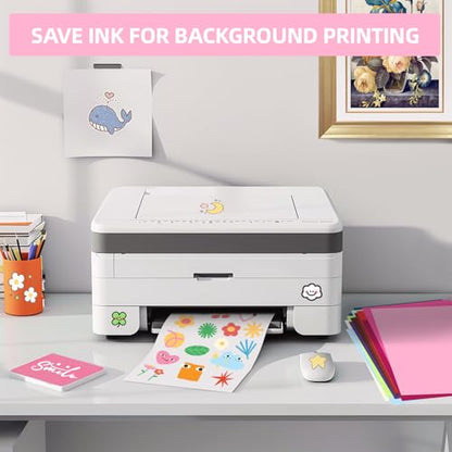 40 Sheets Printable Sticker Paper Heavy Weight Colored Self Adhesive Sticker Cardstock A4 250GSM 90LB 20 Assorted Colors (40 Count)