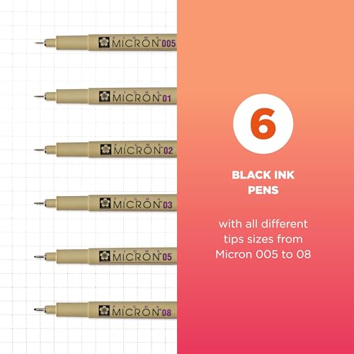 Pigma Micron Fineliner Pens (6 Count)
