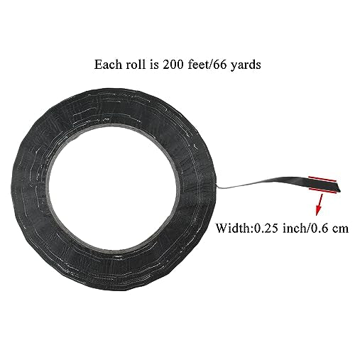Black 0.25Inch Wide Floral Tape Waterproof Florist Tape Flower Wrap Adhesive Waterproof Decorative Tape for Bouquet Stem Wrapping Flower Arranging and Floral Craft (400 Foot)