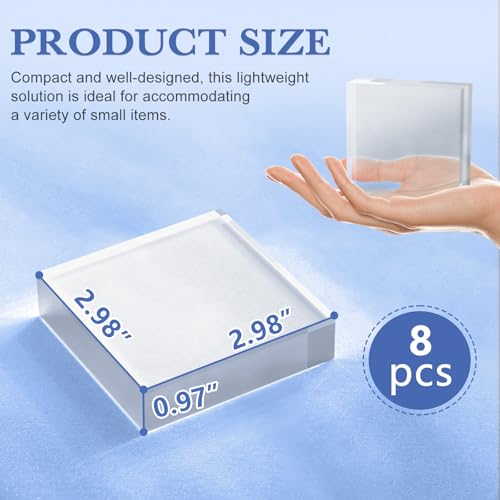 8 Pcs 3 X 3 X 1 Inch Acrylic Blocks (8 Count)