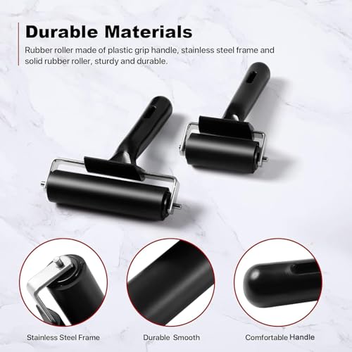 3 Pack Brayer Rollers for Crafting Vinyl Rubber Roller Brayers