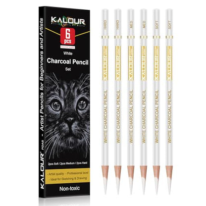 White Charcoal Pencils Drawing Set (6 Count)