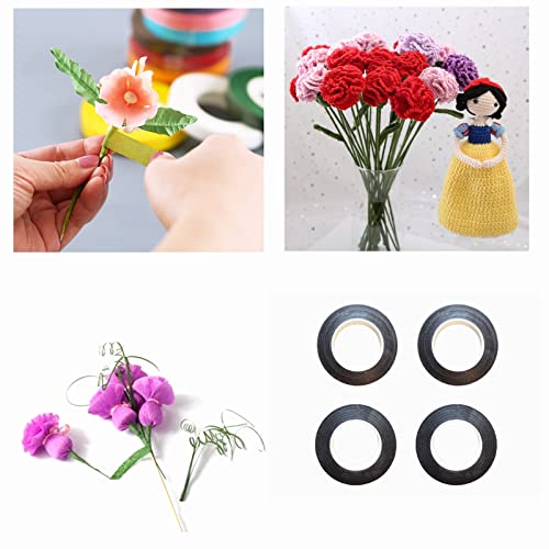 4 Rolls 1 2 Inch Floral Tapes Florist Wraps for Bouquet Stem and Flowers Making Craft Projects (4 Count)
