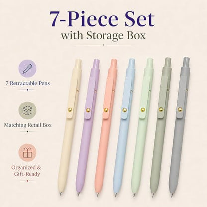 Gel Pens 7pcs 0.5mm Quick Dry Black Ink Fine Point Pens (7 Count)