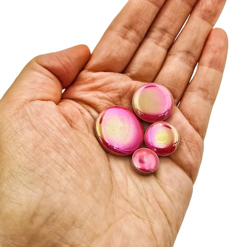200g Iridescent Round Mosaic Tiles for Crafts Bulk (90 Count)