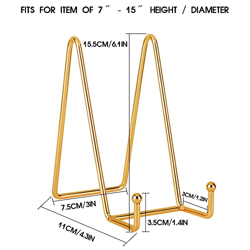 5 Pack 6 Inch Gold Metal Display Stands Plate Stand Display Stands for Picture (5 Count)