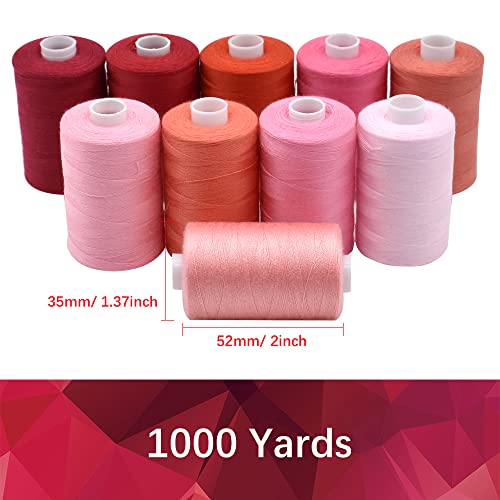 Sewing Thread 10 Color Sewing Industrial Purpose 1000 Yards Per Spool 40S (30000 Foot)