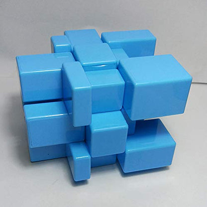 Mirror Speed Cube 3x3 Stickless Magic Cube Puzzle Toy Blue