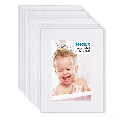 6x8 White Picture Mats (14 Count)