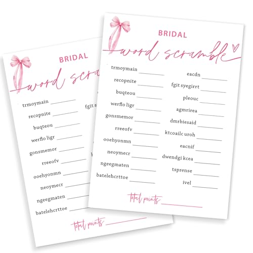 Bridal Shower Games Cards (25 Count)