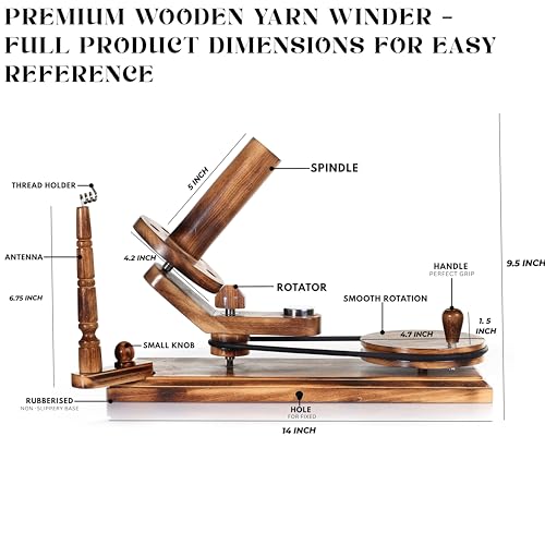 Handmade Wooden Yarn Ball Winder & Umbrella Swift