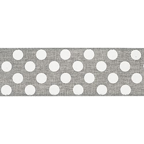 Polka Dots Burlap Ribbon (30 Foot)