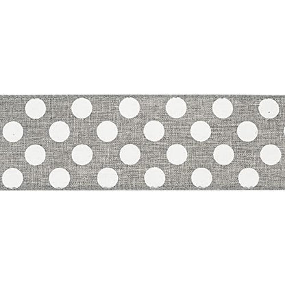 Polka Dots Burlap Ribbon (30 Foot)