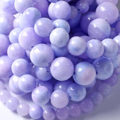 Galaxy Starry Purple Persian Jade Stone Beads Gem Round Loose Beads for Jewelry Making DIY Bracelet 32pcs 12mm 16"