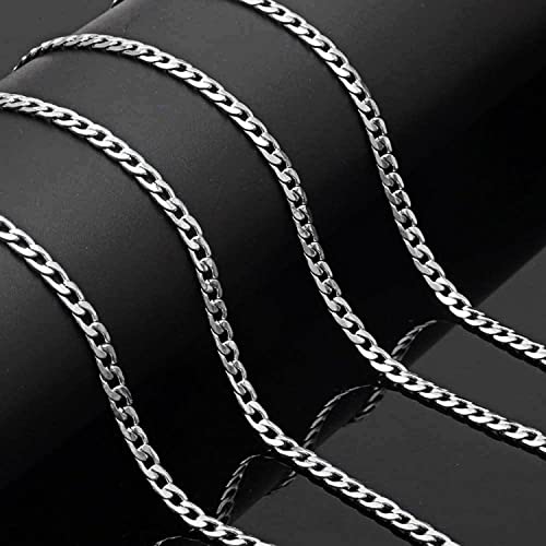 16ft Cuban Link Chain Roll 6mm Silver Stainless Steel Necklace Chains for Jewelry Making