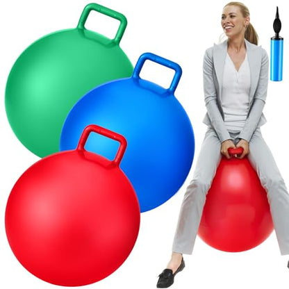 3 Pcs 29 Inch Bouncing Ball with Handle (3 Count)