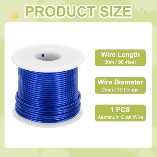 12 Gauge Anodized Aluminum Craft Wire Bendable Bonsai Training Wire 98 Feet 2mm for Sculpting Crafts Wreath Floral Beading Jewelry Making