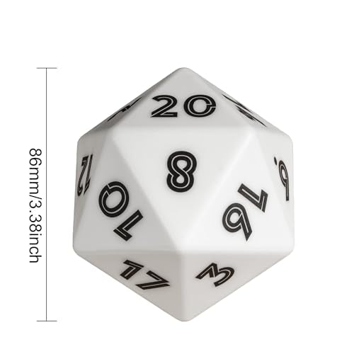 86mm Large D20 Dice LED 20 Sided Dice for D&D Role Playing Games (2.1 Ounce)