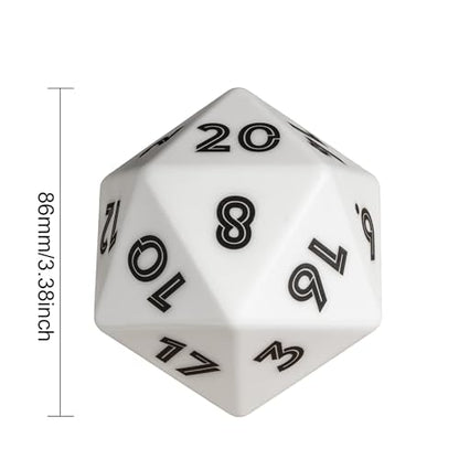 86mm Large D20 Dice LED 20 Sided Dice for D&D Role Playing Games (2.1 Ounce)
