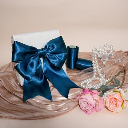Navy Satin Ribbon 3 Inch x 10 Yards Double Faced