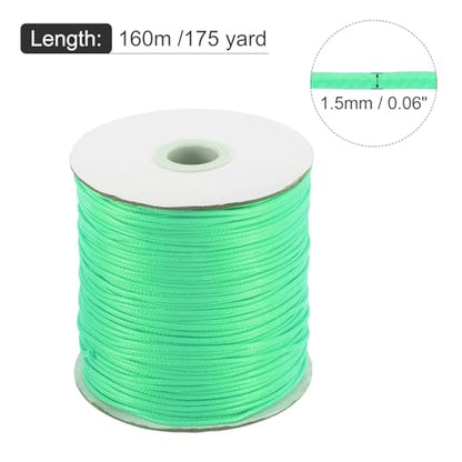 Waxed Cord 1.5mm Waxed Polyester Cord 175 Yard Wax String for Bracelet Making