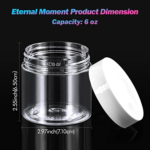 36 Pack 6 OZ Plastic Jars Clear Cosmetic Container with Lids (36 Count)