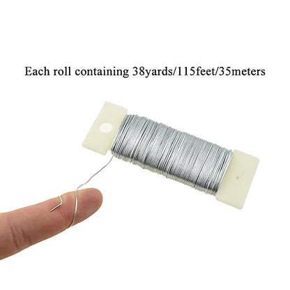 22Gauge Silver Flexible Metal Floral Wire (345 Foot)