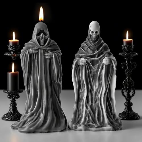 Ghost Skull Man Cylinder Candle & Resin Mold