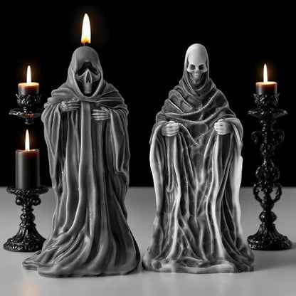 Ghost Skull Man Cylinder Candle & Resin Mold