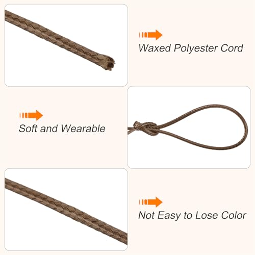 Waxed Cord 1.5mm Waxed Polyester Cord 175 Yard Wax String for Bracelet Making