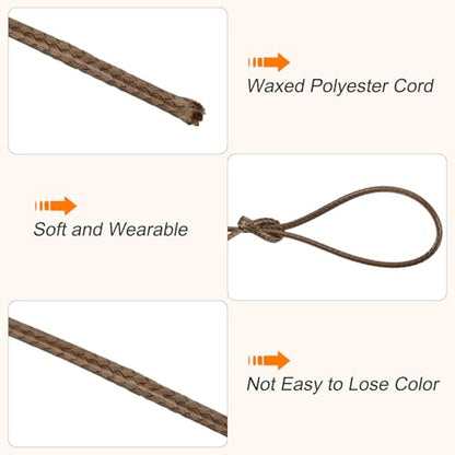 Waxed Cord 1.5mm Waxed Polyester Cord 175 Yard Wax String for Bracelet Making