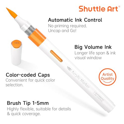 Automatic Ink Control Acrylic Paint Markers (36 Count)