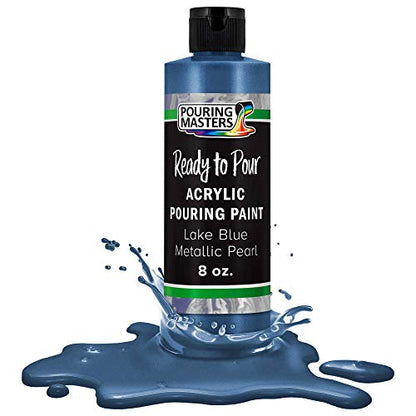 Pouring Masters Lake Blue Metallic Pearl Ready to Pour Acrylic Pouring Paint (8 Fl Oz)