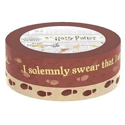 Harry Potter Set of 2 Foil Accent Washi Tape Rolls for Scrapbooking and Crafts (2 Count)